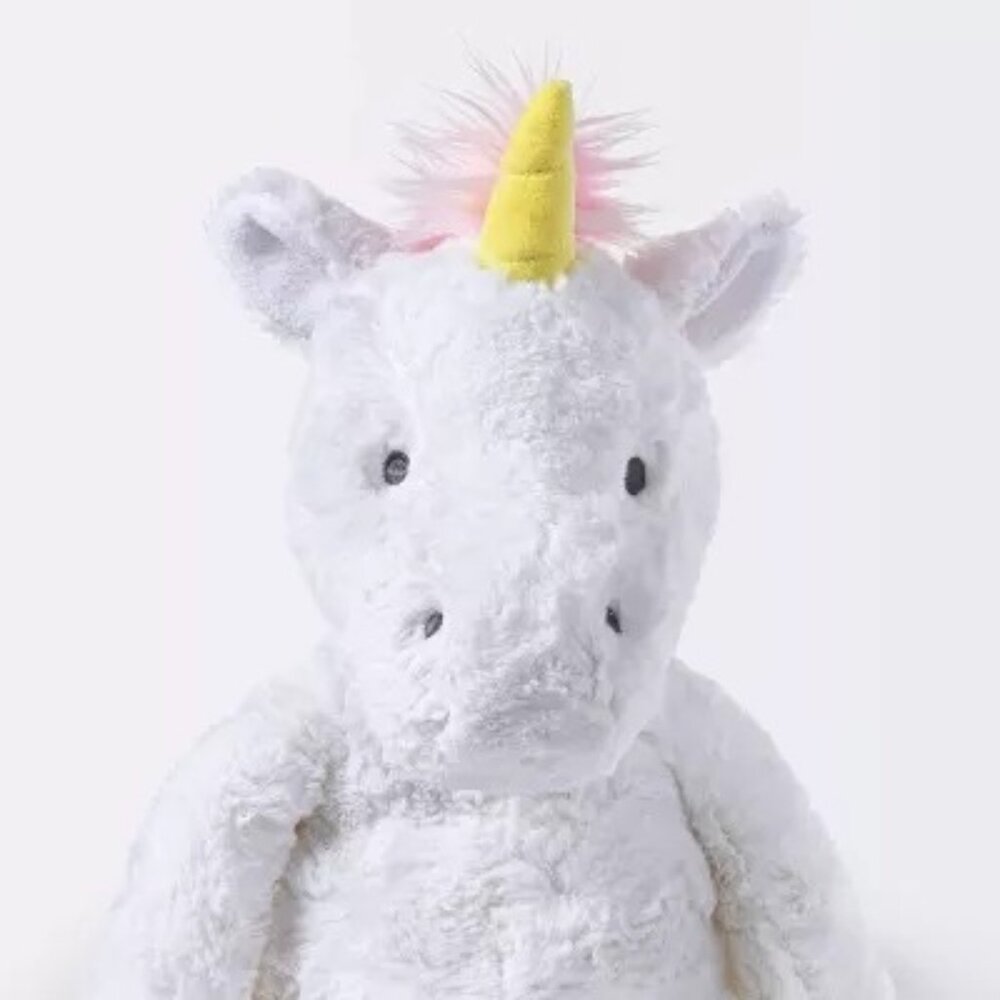 Cloud Island Unicorn Plush Stuffed Animal With Mini Rattle Plush Toy  Set White